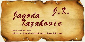 Jagoda Kazaković vizit kartica